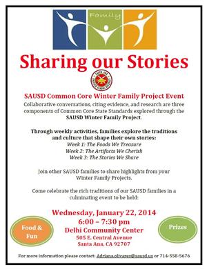 English Family Winter Project Flyer 